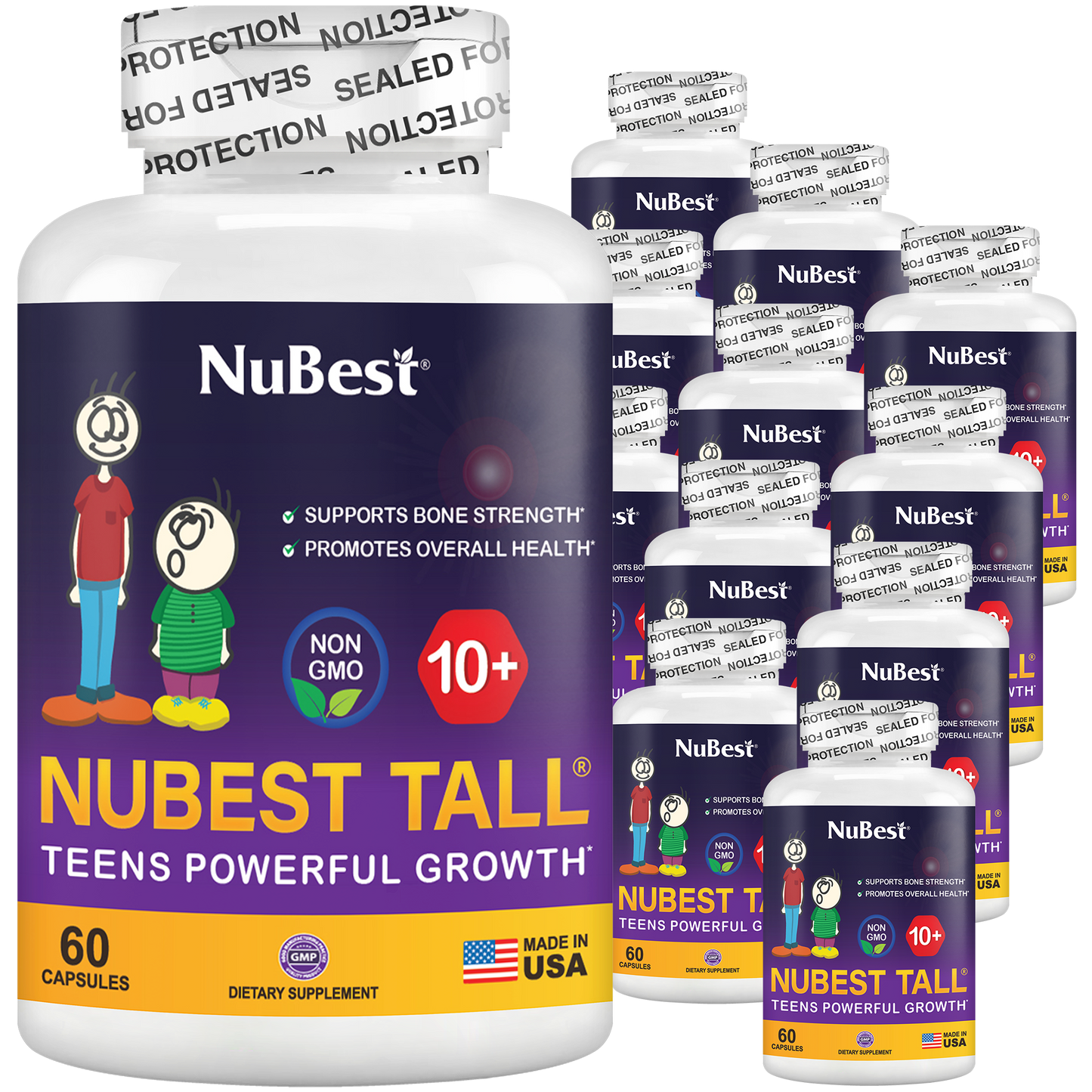 NuBest Tall 10+ Growth Support for Ages 10+ & Teens, 60 Capsules