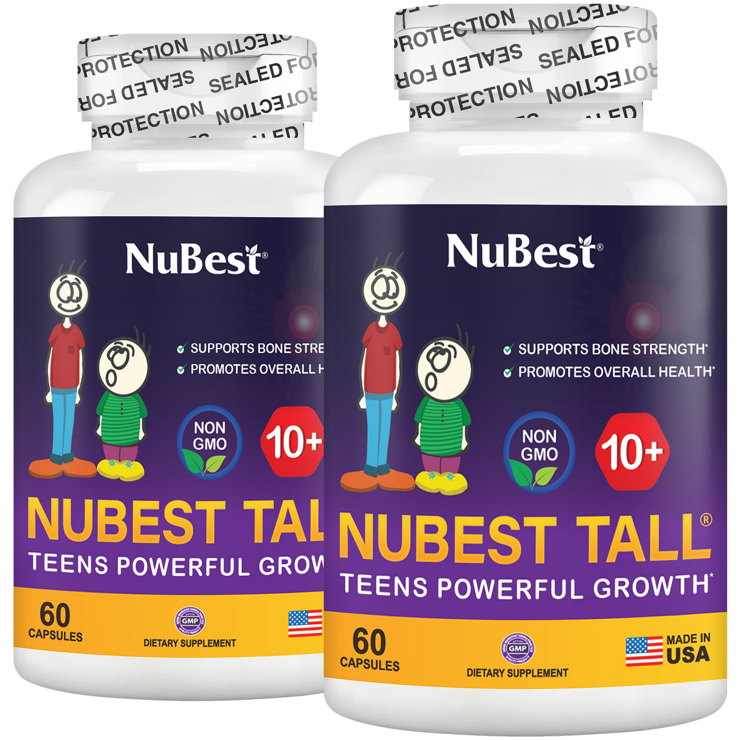 NuBest Tall 10+ Growth Support for Ages 10+ & Teens, 60 Capsules