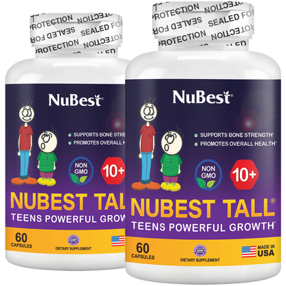 NuBest Tall 10+ Growth Support for Ages 10+ & Teens, 60 Capsules