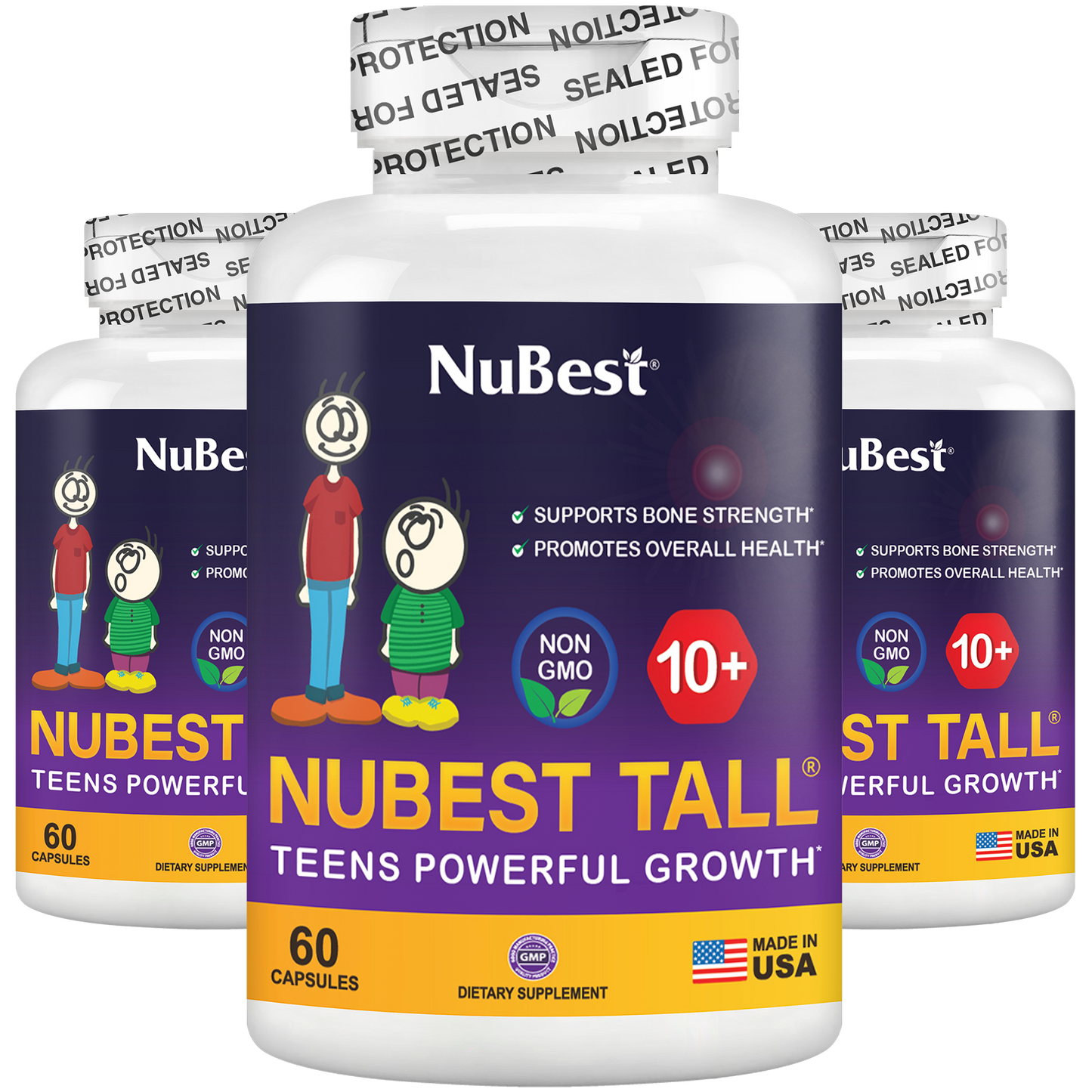 NuBest Tall 10+ Growth Support for Ages 10+ & Teens, 60 Capsules
