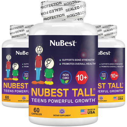 NuBest Tall 10+ Growth Support for Ages 10+ & Teens, 60 Capsules