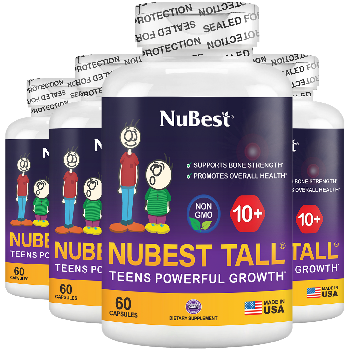 NuBest Tall 10+ Growth Support for Ages 10+ & Teens, 60 Capsules