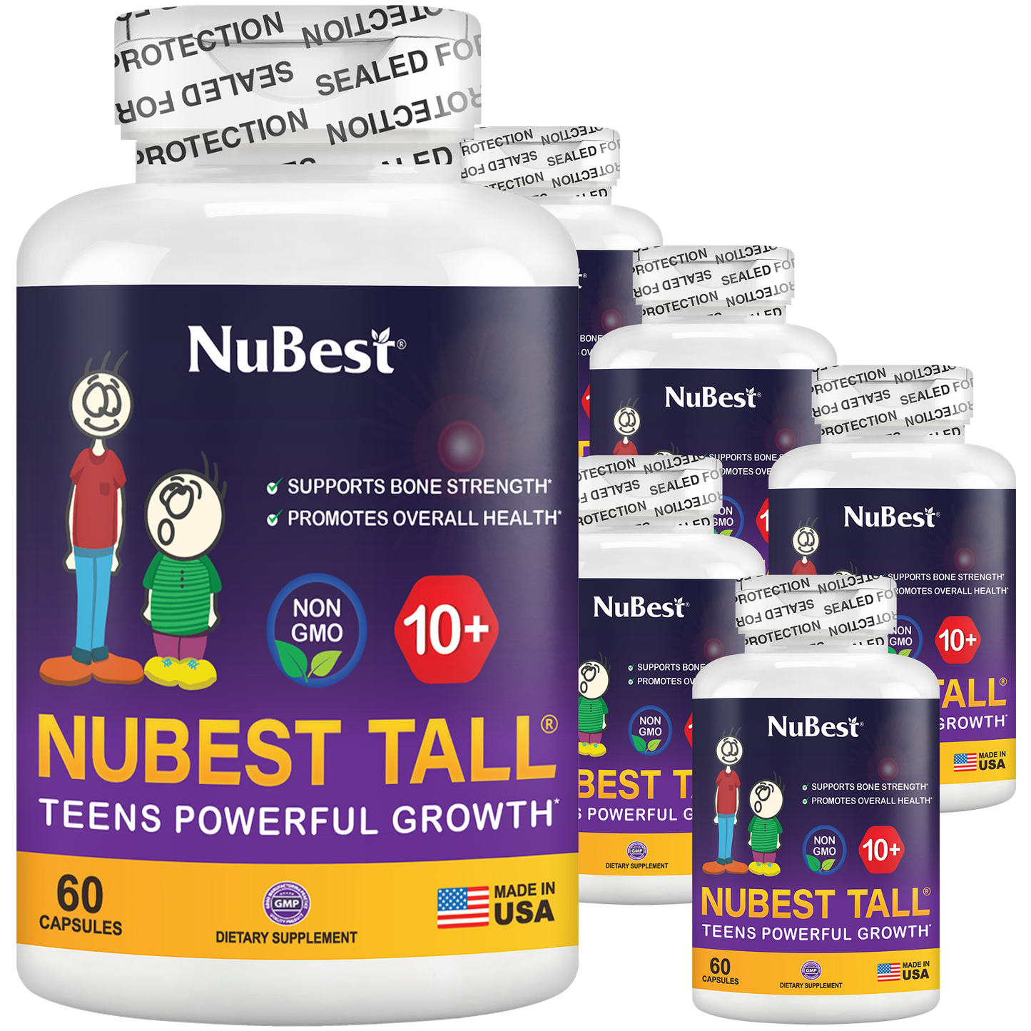 NuBest Tall 10+ Growth Support for Ages 10+ & Teens, 60 Capsules