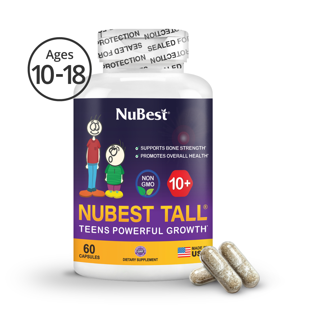 NuBest Tall 10+ Growth Support for Ages 10+ & Teens, 60 Capsules