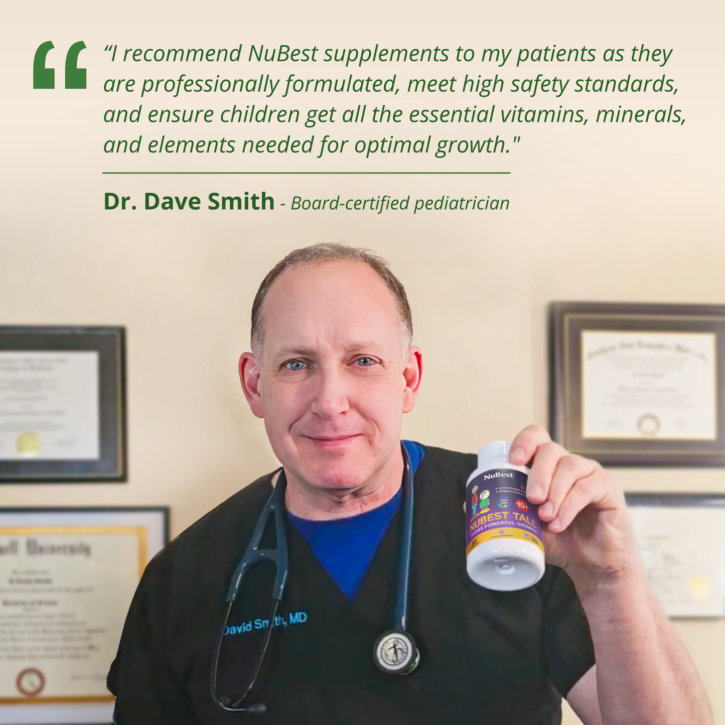 NuBest Tall 10+ Growth Support for Ages 10+ & Teens, 60 Capsules